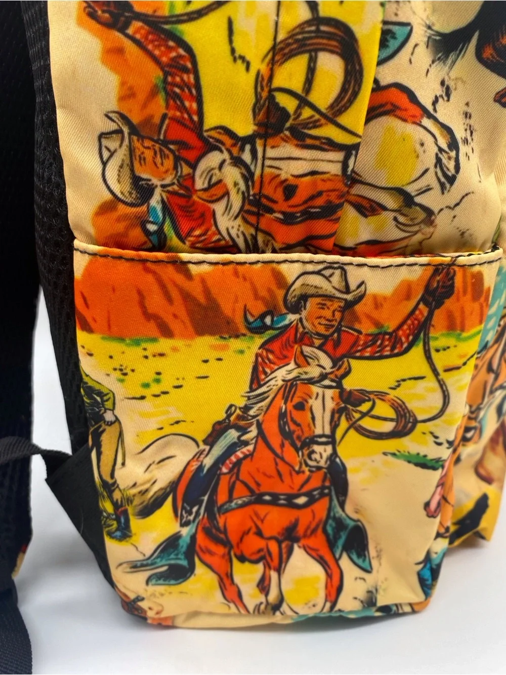 Excellent condition super cute Western Print Yellow  Backpack - Unbranded